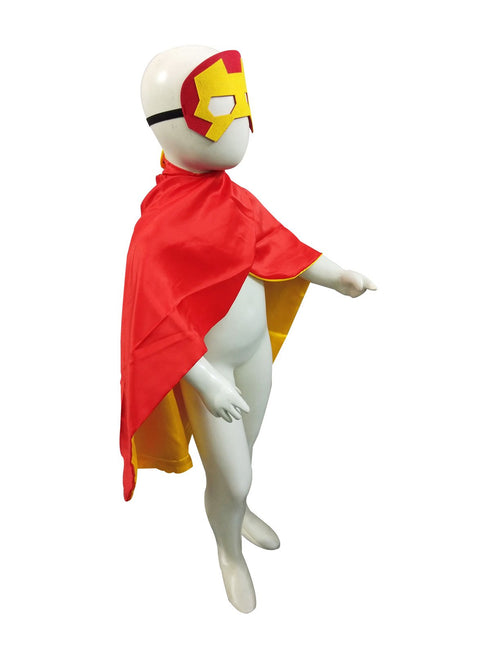 Red Yellow Superhero Cape Kids Fancy Dress Costume